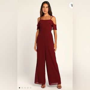 Lulus NWT burgundy jumpsuit